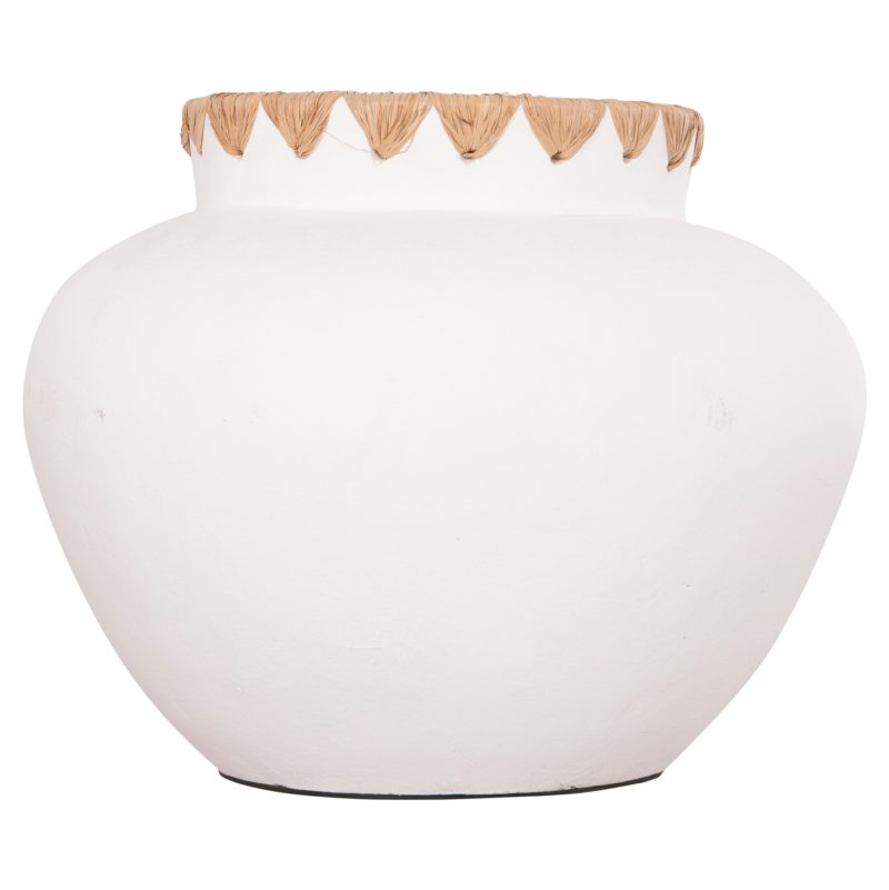 ΔΙΑΚΟΣΜΗΤΙΚΟ ΒΑΖΟ RENTON(S) HM4735 ΤΕΡΑΚΟΤΑ ΛΕΥΚΗ-ΠΛΕΞΗ ΨΑΘΑΣ ΣΤΟ ΣΤΟΜΙΟ Φ23x19Υεκ