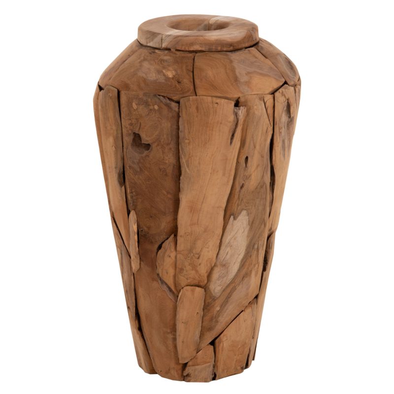 diakosmitiko-bazo-fb97919-apo-kommatia-a-2 ΔΙΑΚΟΣΜΗΤΙΚΟ ΒΑΖΟ ZENIA HM7919 ΑΠΟ ΚΟΜΜΑΤΙΑ ΑΝΑΚΥΚΛΩΜΕΝΟΥ ΞΥΛΟΥ TEAK ΣΕ ΦΥΣΙΚΟ Φ30x60Y εκ.