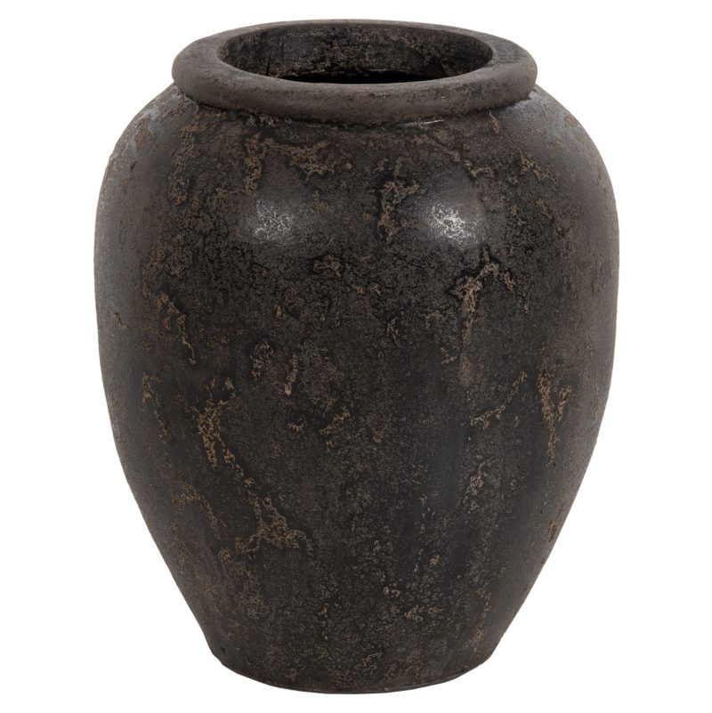 diakosmitiko-bazo-fb97928-terakota-se-ma ΔΙΑΚΟΣΜΗΤΙΚΟ ΒΑΖΟ ΔΑΠΕΔΟΥ SPARTA HM7928 ΤΕΡΑΚΟΤΑ ΣΕ ΜΑΥΡΗ ΑΠΟΧΡΩΣΗ Φ44x49Υ εκ.