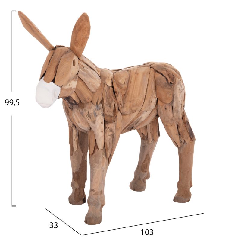 ΔΙΑΚΟΣΜΗΤΙΚΟ ΓΑΙΔΟΥΡΑΚΙ HM4387 ΑΝΑΚΥΛΩΜΕΝΟ ΞΥΛΟ ΤΕΑΚ ΣΕ ΦΥΣΙΚΟ 103x33x99,5Υεκ.
