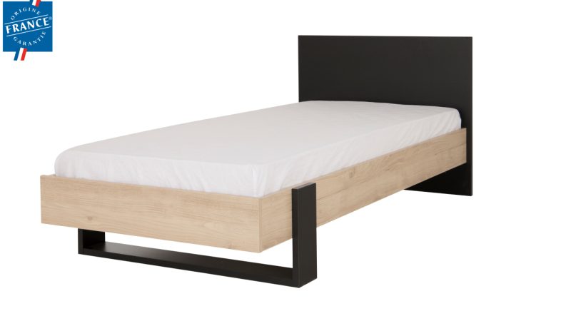 Duplex Κρεβάτι Μονό 100x204εκ. ( για στρώμα 90x200εκ.)  Black/Natural Chestnut