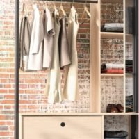 duplWardr Duplex Ανοιχτή Ντουλάπα 115x45x200εκ. Black/Natural Chestnut