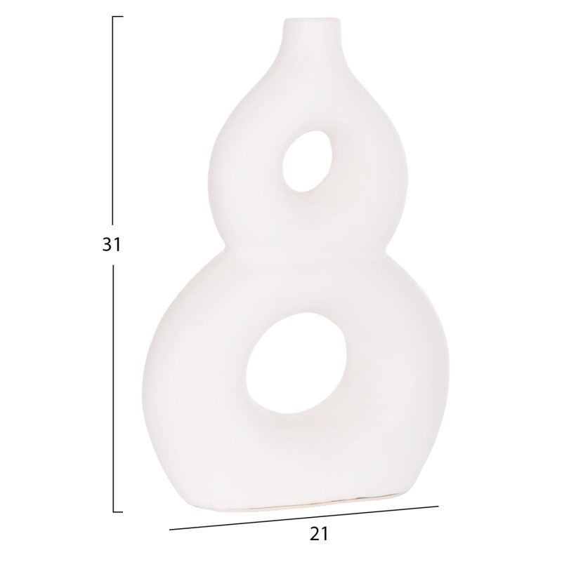 ΕΠΙΤΡΑΠΕΖΙΟ ΔΙΑΚΟΣΜΗΤΙΚΟ ΒΑΖΟ FIORIN HM4666.02S ΤΕΡΑΚΟΤΑ ΣΕ ΛΕΥΚΟ--21x7.5x31Υεκ.