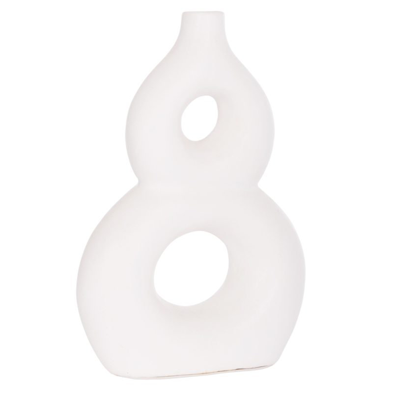 ΕΠΙΤΡΑΠΕΖΙΟ ΔΙΑΚΟΣΜΗΤΙΚΟ ΒΑΖΟ FIORIN HM4666.02S ΤΕΡΑΚΟΤΑ ΣΕ ΛΕΥΚΟ--21x7.5x31Υεκ.