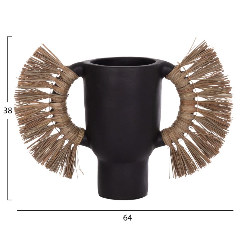 ΕΠΙΤΡΑΠΕΖΙΟ ΔΙΑΚΟΣΜΗΤΙΚΟ ΒΑΖΟ ALICA HM4668.01L ΜΑΥΡΗ ΤΕΡΑΚΟΤΑ & GRASS--64x22x38Υεκ