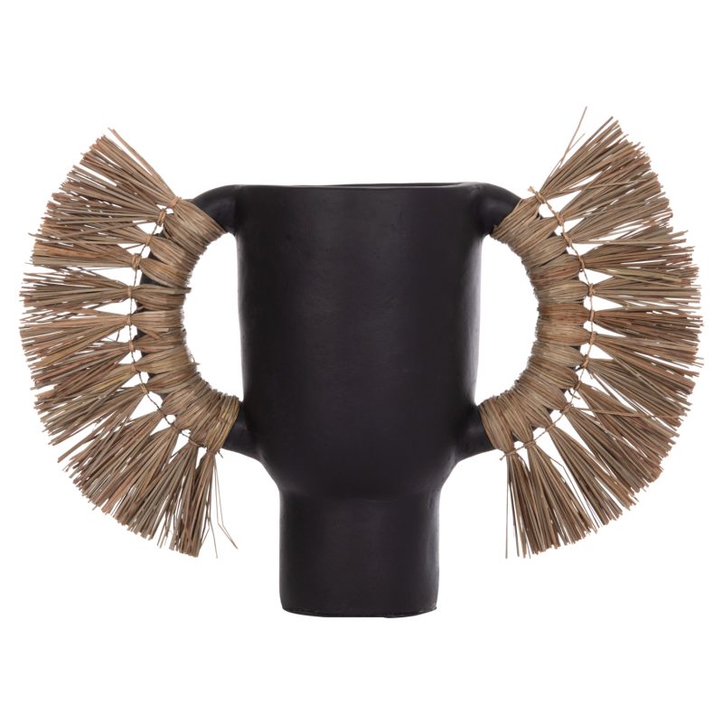 ΕΠΙΤΡΑΠΕΖΙΟ ΔΙΑΚΟΣΜΗΤΙΚΟ ΒΑΖΟ ALICA HM4668.01L ΜΑΥΡΗ ΤΕΡΑΚΟΤΑ & GRASS--64x22x38Υεκ