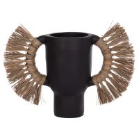 ΕΠΙΤΡΑΠΕΖΙΟ ΔΙΑΚΟΣΜΗΤΙΚΟ ΒΑΖΟ ALICA HM4668.01L ΜΑΥΡΗ ΤΕΡΑΚΟΤΑ & GRASS--64x22x38Υεκ