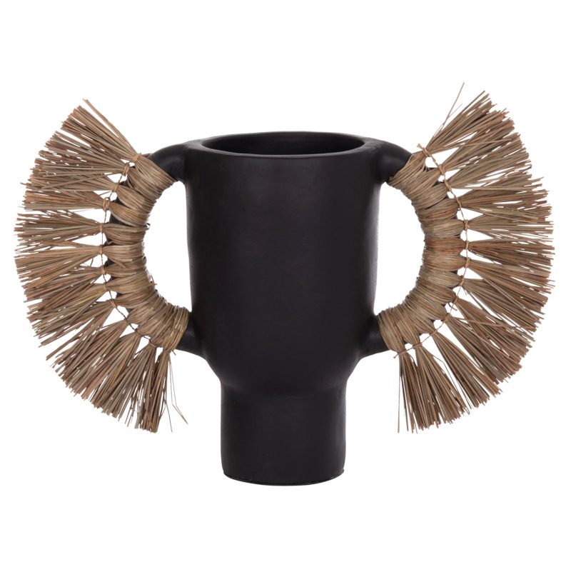 ΕΠΙΤΡΑΠΕΖΙΟ ΔΙΑΚΟΣΜΗΤΙΚΟ ΒΑΖΟ ALICA HM4668.01L ΜΑΥΡΗ ΤΕΡΑΚΟΤΑ & GRASS--64x22x38Υεκ