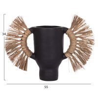 ΕΠΙΤΡΑΠΕΖΙΟ ΔΙΑΚΟΣΜΗΤΙΚΟ ΒΑΖΟ ALICA HM4668.01S ΜΑΥΡΗ ΤΕΡΑΚΟΤΑ & GRASS--55x19x34Υεκ