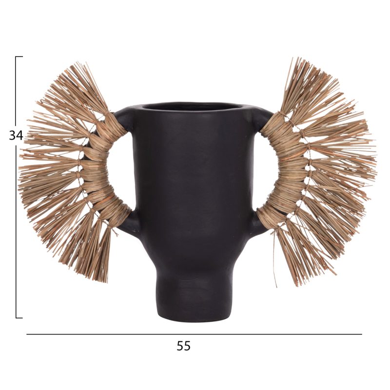 ΕΠΙΤΡΑΠΕΖΙΟ ΔΙΑΚΟΣΜΗΤΙΚΟ ΒΑΖΟ ALICA HM4668.01S ΜΑΥΡΗ ΤΕΡΑΚΟΤΑ & GRASS--55x19x34Υεκ