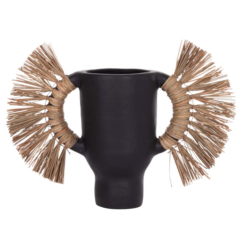 ΕΠΙΤΡΑΠΕΖΙΟ ΔΙΑΚΟΣΜΗΤΙΚΟ ΒΑΖΟ ALICA HM4668.01S ΜΑΥΡΗ ΤΕΡΑΚΟΤΑ & GRASS--55x19x34Υεκ