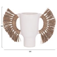 ΕΠΙΤΡΑΠΕΖΙΟ ΔΙΑΚΟΣΜΗΤΙΚΟ ΒΑΖΟ ALICA HM4668.02L ΛΕΥΚΗ ΤΕΡΑΚΟΤΑ & GRASS--64x22x38Υεκ