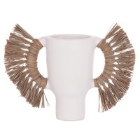 ΕΠΙΤΡΑΠΕΖΙΟ ΔΙΑΚΟΣΜΗΤΙΚΟ ΒΑΖΟ ALICA HM4668.02L ΛΕΥΚΗ ΤΕΡΑΚΟΤΑ & GRASS--64x22x38Υεκ