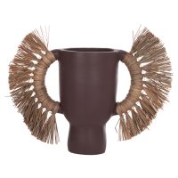 ΕΠΙΤΡΑΠΕΖΙΟ ΔΙΑΚΟΣΜΗΤΙΚΟ ΒΑΖΟ ALICA HM4668.07L ΣΟΚΟΛΑΤΙ ΤΕΡΑΚΟΤΑ & GRASS--64x22x38Υεκ