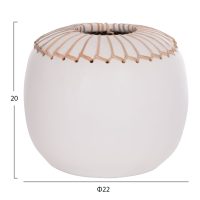 ΕΠΙΤΡΑΠΕΖΙΟ ΔΙΑΚΟΣΜΗΤΙΚΟ ΒΑΖΟ LENNOX HM4675.02L TΕΡΑΚΟΤΑ ΣΕ ΛΕΥΚΟ--Φ22x20Υεκ.