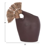 ΕΠΙΤΡΑΠΕΖΙΟ ΔΙΑΚΟΣΜΗΤΙΚΟ ALICA2 HM4671.07 ΣΟΚΟΛΑΤΙ ΤΕΡΑΚΟΤΑ & GRASS--44x18x50Υεκ.