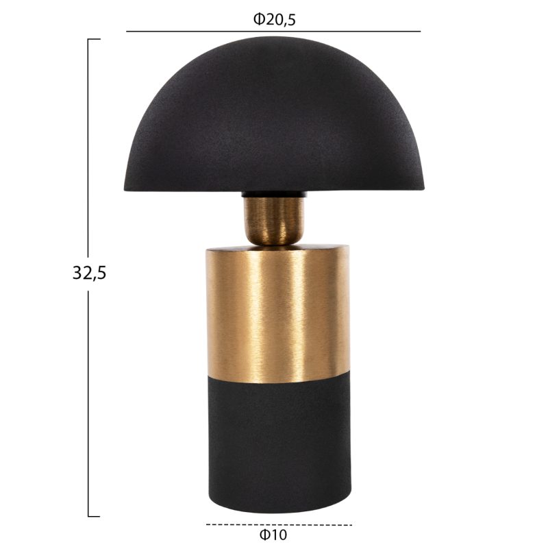 ΕΠΙΤΡΑΠΕΖΙΟ ΦΩΤΙΣΤΙΚΟ PUNE HM4254.04 ΜΕΤΑΛΛΟ ΣΕ ΜΑΥΡΟ-ΧΡΥΣΟ Φ20,5x32,5Υεκ.