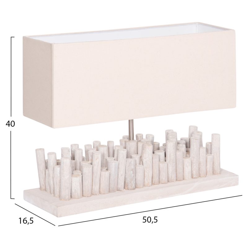 ΕΠΙΤΡΑΠΕΖΙΟ ΦΩΤΙΣΤΙΚΟ TWIGGY HM4426 DRIFTWOOD & ΚΑΠΕΛΟ ΣΕ ΛΕΥΚΟ 50,5x16,5x40Υεκ.