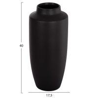 ΕΠΙΤΡΑΠΕΖΙΟ ΚΕΡΑΜΙΚΟ ΔΙΑΚΟΣΜΗΤΙΚΟ ΒΑΖΟ GALAD HM4587.02 ΜΑΥΡΟ ΜΑΤ Φ17,5x40Υ εκ.