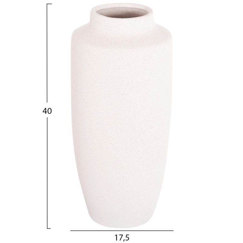 ΕΠΙΤΡΑΠΕΖΙΟ ΚΕΡΑΜΙΚΟ ΔΙΑΚΟΣΜΗΤΙΚΟ ΒΑΖΟ GALAD HM4587.01 ΕΚΡΟΥ ΚΡΥΣΤΑΛΛΙΚΟ Φ17,5x40Υεκ