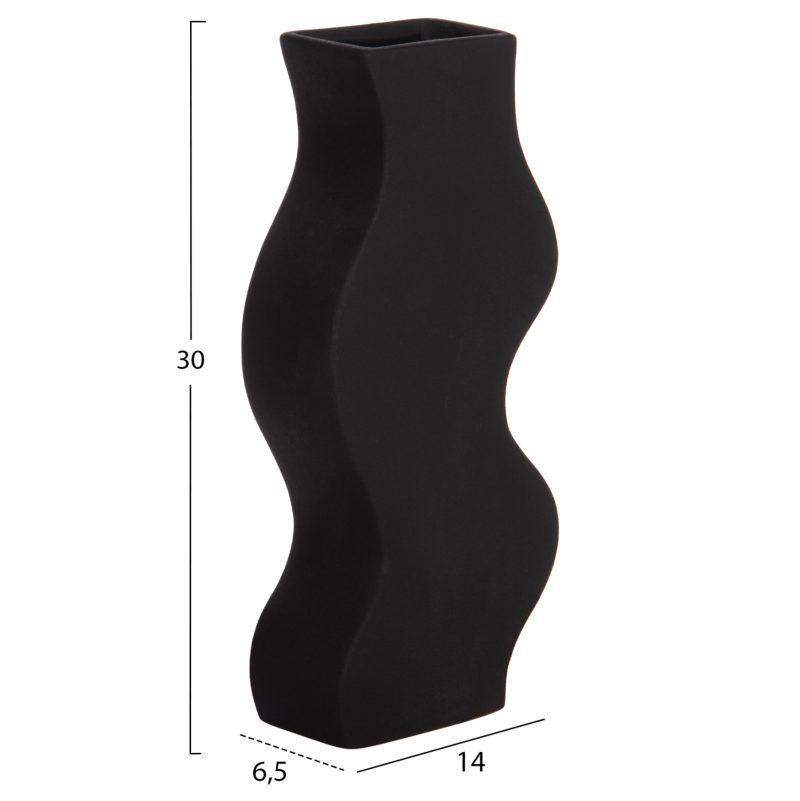 ΕΠΙΤΡΑΠΕΖΙΟ ΚΕΡΑΜΙΚΟ ΔΙΑΚΟΣΜΗΤΙΚΟ ΣΕΙΡΑ SEBOR HM4589.02 ΜΑΥΡΟ ΜΑΤ 14x6.5x30Υεκ