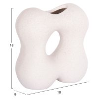 ΕΠΙΤΡΑΠΕΖΙΟ ΚΕΡΑΜΙΚΟ ΔΙΑΚΟΣΜΗΤΙΚΟ SEBOR HM4594.01 ΥΠΟΛΕΥΚΟ ΚΡΥΣΤΑΛΛΙΚΟ 18x9x18Υεκ