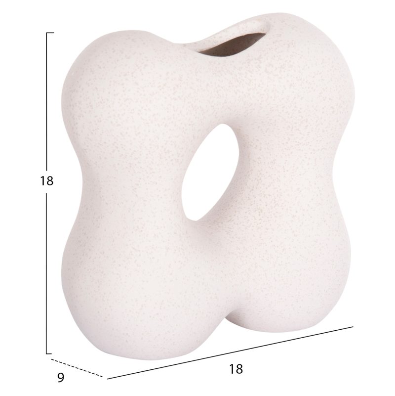 ΕΠΙΤΡΑΠΕΖΙΟ ΚΕΡΑΜΙΚΟ ΔΙΑΚΟΣΜΗΤΙΚΟ SEBOR HM4594.01 ΥΠΟΛΕΥΚΟ ΚΡΥΣΤΑΛΛΙΚΟ 18x9x18Υεκ