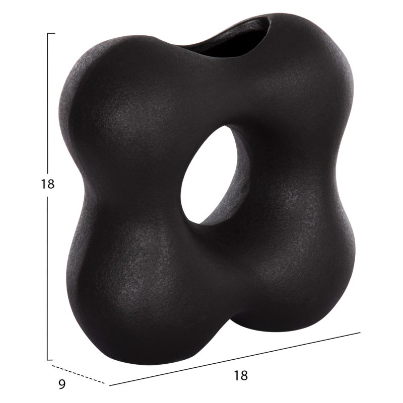 ΕΠΙΤΡΑΠΕΖΙΟ ΚΕΡΑΜΙΚΟ ΔΙΑΚΟΣΜΗΤΙΚΟ SEBOR HM4594.02 ΜΑΥΡΟ ΜΑΤ 18x9x18Υεκ