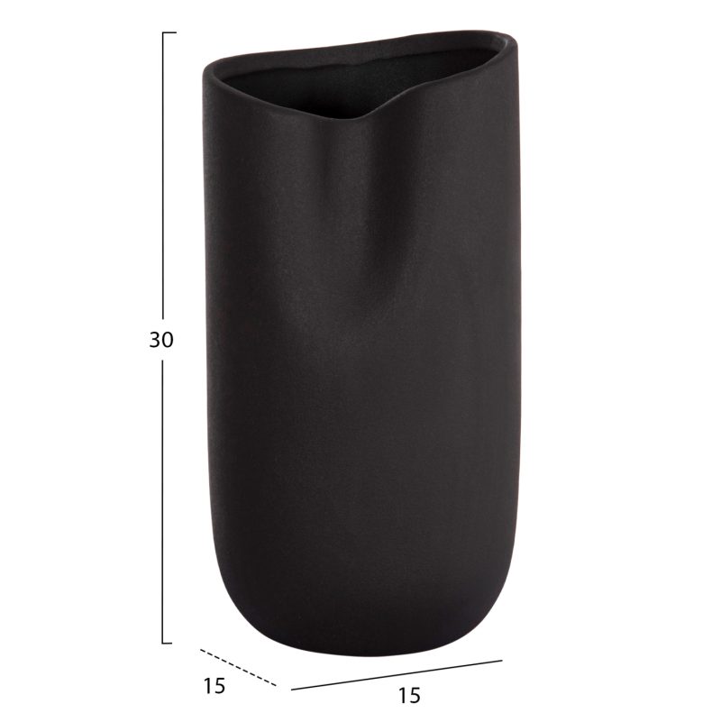 ΕΠΙΤΡΑΠΕΖΙΟ ΚΕΡΑΜΙΚΟ ΔΙΑΚΟΣΜΗΤΙΚΟ GLAΖΕ HM4607.02 ΜΑΥΡΟ ΜΑΤ 15x15x30Υεκ