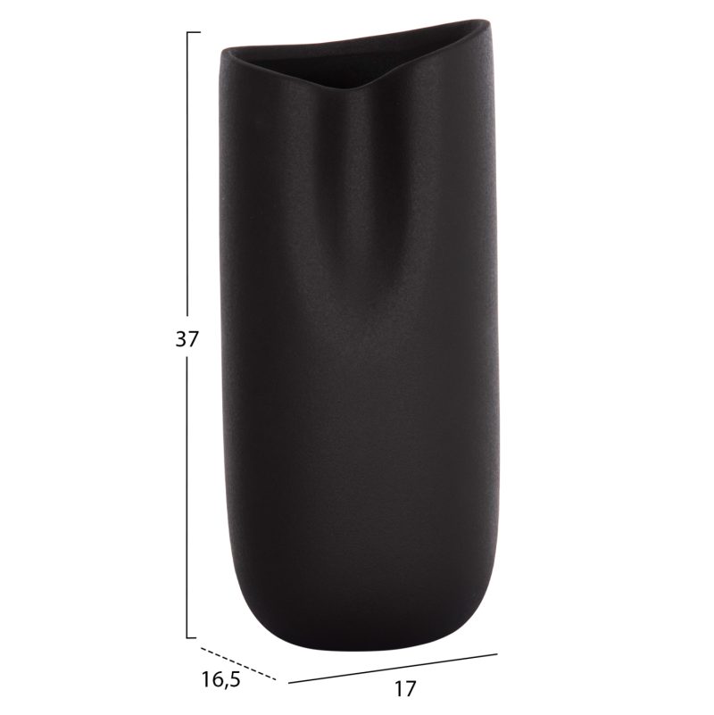 ΕΠΙΤΡΑΠΕΖΙΟ ΚΕΡΑΜΙΚΟ ΔΙΑΚΟΣΜΗΤΙΚΟ GLAΖΕ HM4606.02 ΜΑΥΡΟ ΜΑΤ 17x16,5x37Υεκ