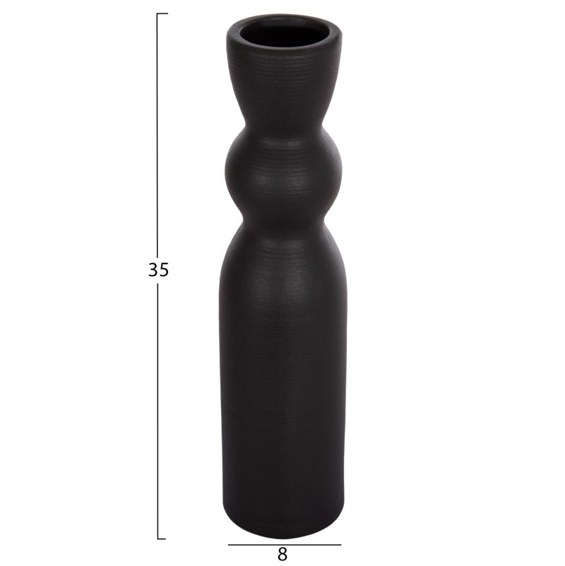 ΕΠΙΤΡΑΠΕΖΙΟ ΚΕΡΑΜΙΚΟ ΔΙΑΚΟΣΜΗΤΙΚΟ SCEPTER HM4614.02 ΜΑΥΡΟ ΜΑΤ Φ8x35Υ εκ.