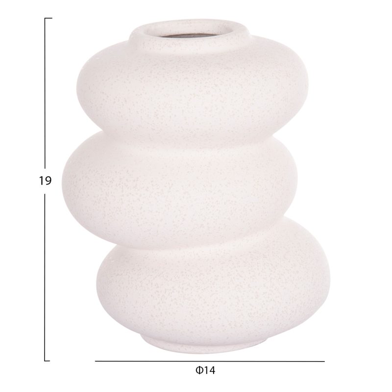 ΕΠΙΤΡΑΠΕΖΙΟ ΚΕΡΑΜΙΚΟ ΔΙΑΚΟΣΜΗΤΙΚΟ ROOK HM4628.01 ΥΠΟΛΕΥΚΟ ΚΡΥΣΤΑΛΛΙΚΟ Φ14x19Υεκ