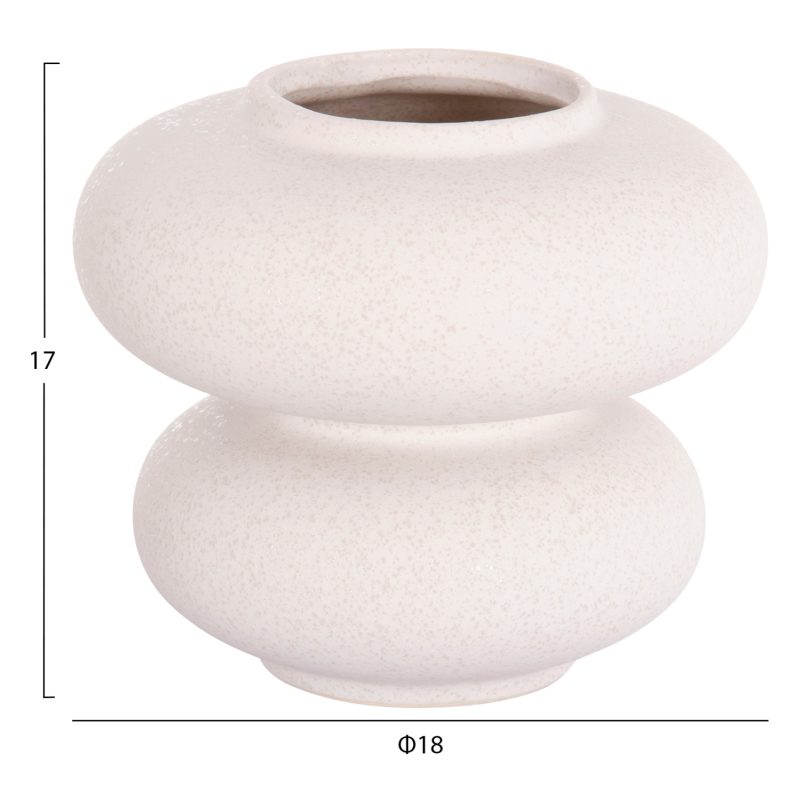 ΕΠΙΤΡΑΠΕΖΙΟ ΚΕΡΑΜΙΚΟ ΔΙΑΚΟΣΜΗΤΙΚΟ ROOK HM4629.01 ΥΠΟΛΕΥΚΟ ΚΡΥΣΤΑΛΛΙΚΟ Φ18x17Υεκ