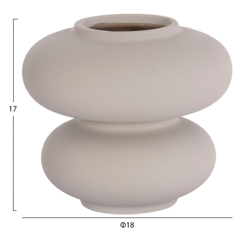 ΕΠΙΤΡΑΠΕΖΙΟ ΚΕΡΑΜΙΚΟ ΔΙΑΚΟΣΜΗΤΙΚΟ ROOK HM4629.03 ΓΚΡΙ ΜΑΤ Φ18x17Υεκ