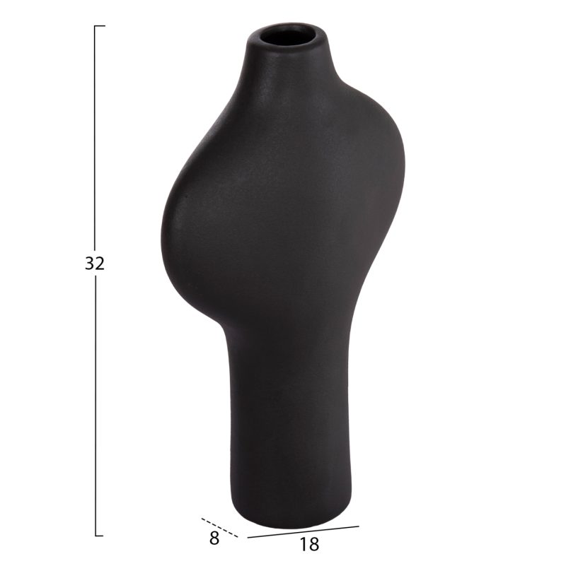 ΕΠΙΤΡΑΠΕΖΙΟ ΚΕΡΑΜΙΚΟ ΔΙΑΚΟΣΜΗΤΙΚΟ ΣΕΙΡΑ ARKEN HM4621.02 ΜΑΥΡΟ ΜΑΤ 18,5x8,5x32Υεκ