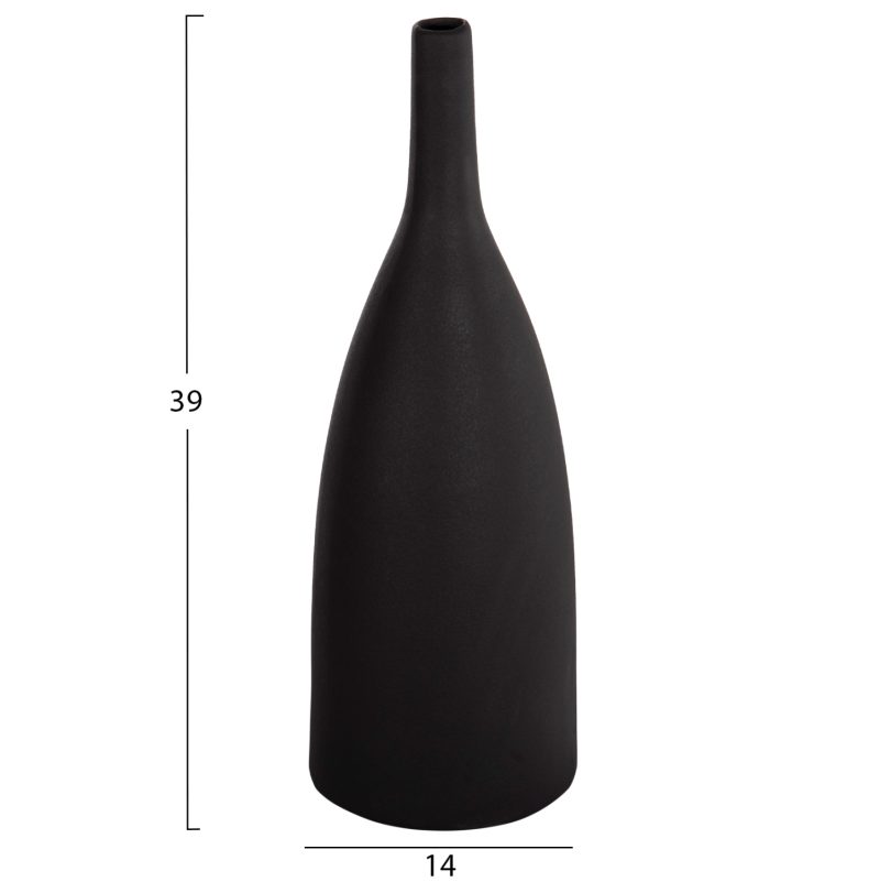 ΕΠΙΤΡΑΠΕΖΙΟ ΚΕΡΑΜΙΚΟ ΔΙΑΚΟΣΜΗΤΙΚΟ GALAD HM4634.02 ΜΑΥΡΟ ΜΑΤ Φ14x39Υεκ