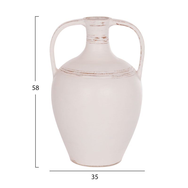 epitrapezios-diakosmitikos-amforeas-fb94-1 ΔΙΑΚΟΣΜΗΤΙΚΟΣ ΑΜΦΟΡΕΑΣ FEAX HM4676.02L ΛΕΥΚΗ ΤΕΡΑΚΟΤΑ--35x35x58Υεκ.