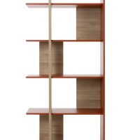 Epura βιβλιοθήκη 90x36x190εκ. Light Oak / Terracotta