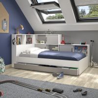 Erwan κρεβάτι μονό 120x221εκ. ( για στρώμα 90x200εκ. ) Moon Grey/White με αποθηκευτικό συρτάρι Erwan κρεβάτι μονό 120x221εκ. ( για στρώμα 90x200εκ. ) Moon Grey/White με αποθηκευτικό συρτάρι