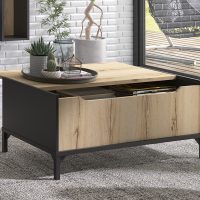 Esteban τραπεζάκι σαλονιού με αποθηκευτικό χώρο 100x44x55cm Helvezia Oak / Μαύρο Esteban τραπεζάκι σαλονιού με αποθηκευτικό χώρο 100x44x55cm Helvezia Oak / Μαύρο