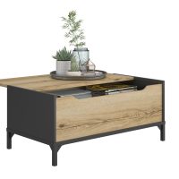 esteban_trapezaki_saloniou_me_apothikeytiko Esteban τραπεζάκι σαλονιού με αποθηκευτικό χώρο 100x44x55cm Helvezia Oak / Μαύρο