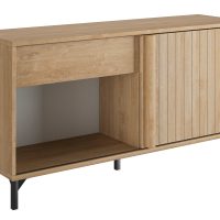 Faro έπιπλο γραφείου με ένα συρτάρι και μία πόρτα 135x40x70εκ. Blond Oak / Μαύρο