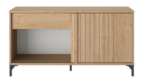 Faro έπιπλο γραφείου με ένα συρτάρι και μία πόρτα 135x40x70εκ. Blond Oak / Μαύρο