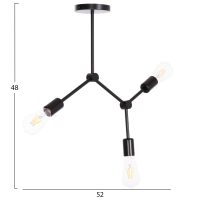 ΦΩΤΙΣΤΙΚΟ ΟΡΟΦΗΣ 3-ΦΩΤΟ LIGHTY HM7404.11 ΜΕΤΑΛΛΟ ΣΕ ΜΑΥΡΟ 52x5x48Υεκ.