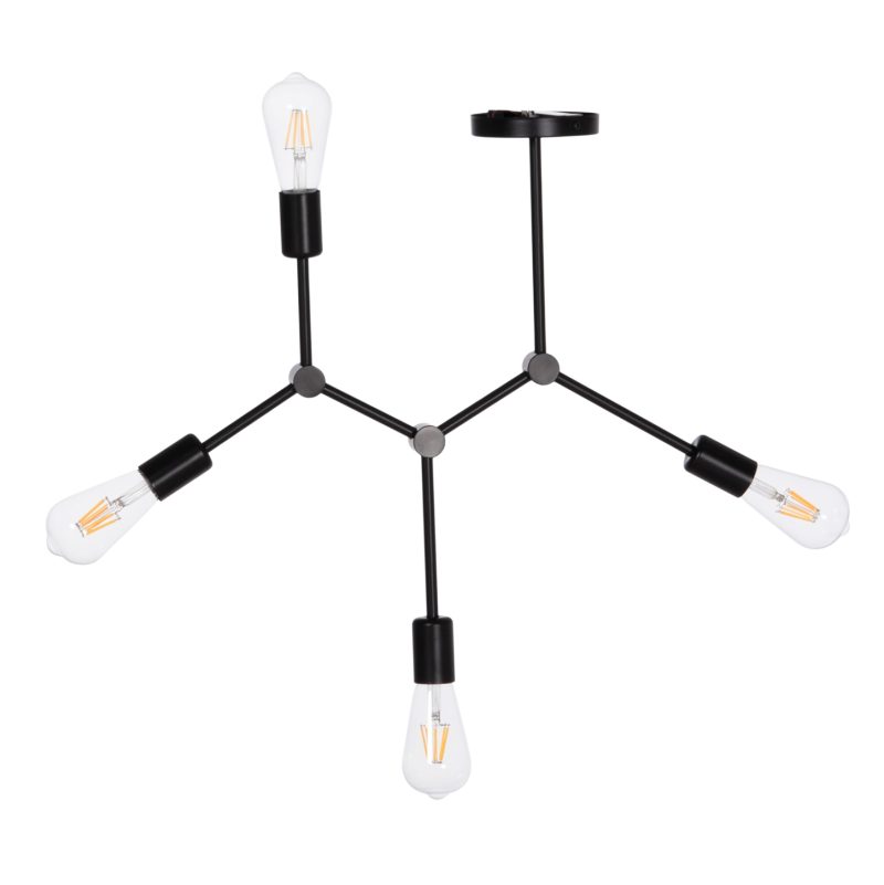 ΦΩΤΙΣΤΙΚΟ ΟΡΟΦΗΣ 4-ΦΩΤΟ LIGHTY HM7405.11 ΜΕΤΑΛΛΟ ΣΕ ΜΑΥΡΟ 57x5x52Υεκ.