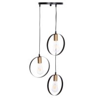 ΦΩΤΙΣΤΙΚΟ ΟΡΟΦΗΣ ΚΡΕΜΑΣΤΟ 3-ΦΩΤΟ KRENT HM7426.11 ΜΑΥΡΟ-ΧΡΥΣΟ Φ23,5x132Υεκ.