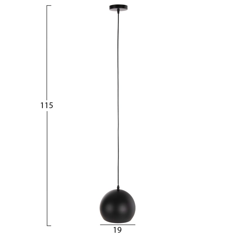 ΦΩΤΙΣΤΙΚΟ ΟΡΟΦΗΣ ΚΡΕΜΑΣΤΟ HM4107 ΜΑΥΡΟ ΜΕΤΑΛΛΙΚΟ ΚΑΠΕΛΟ 19x19x115Υ εκ.