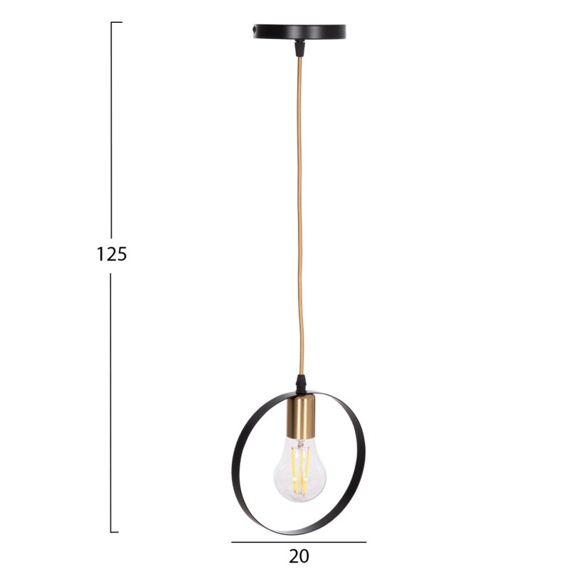 ΦΩΤΙΣΤΙΚΟ ΟΡΟΦΗΣ ΚΡΕΜΑΣΤΟ KRENT HM7425.11 ΜΑΥΡΟ-ΧΡΥΣΟ 20x4x125Υεκ.