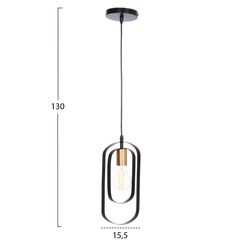 ΦΩΤΙΣΤΙΚΟ ΟΡΟΦΗΣ ΚΡΕΜΑΣΤΟ BIUT HM7537.11 ΜΑΥΡΟ ΜΕΤΑΛΛΟ-ΧΡΥΣΟ ΝΤΟΥΙ 15,5x4x130Υεκ.
