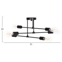 ΦΩΤΙΣΤΙΚΟ ΟΡΟΦΗΣ ΠΟΛΥΦΩΤΟ LIGHTY HM7427.11 ΜΕΤΑΛΛΟ ΣΕ ΜΑΥΡΟ 51x51x23Υεκ.